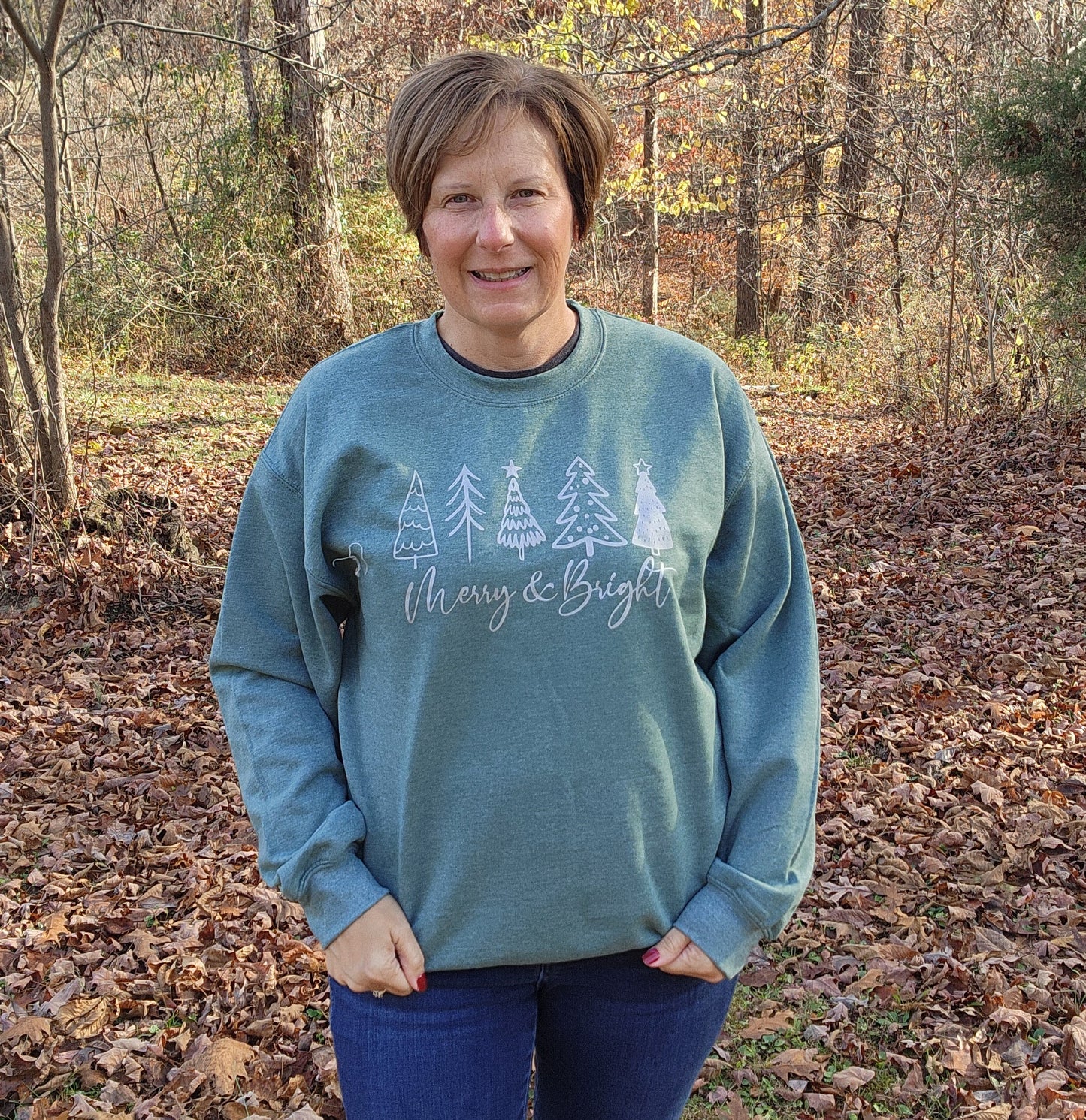 Merry Christmas Silver Tree Sweatshirt