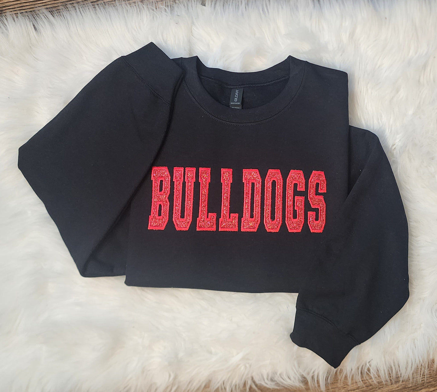 Mascot Glitter Embroidery Gildan Sweatshirt