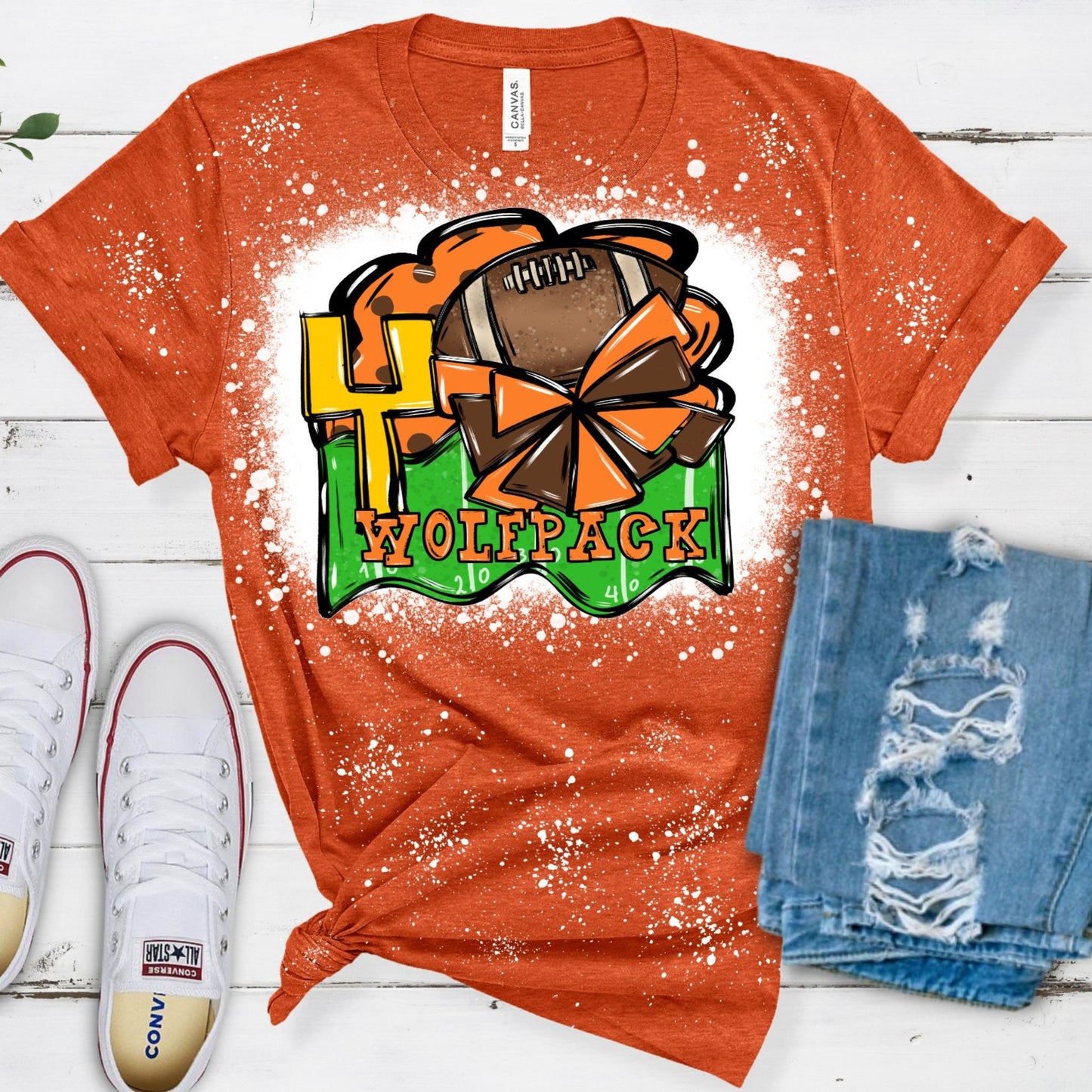 Wolfpack Football Bleached T-shirt