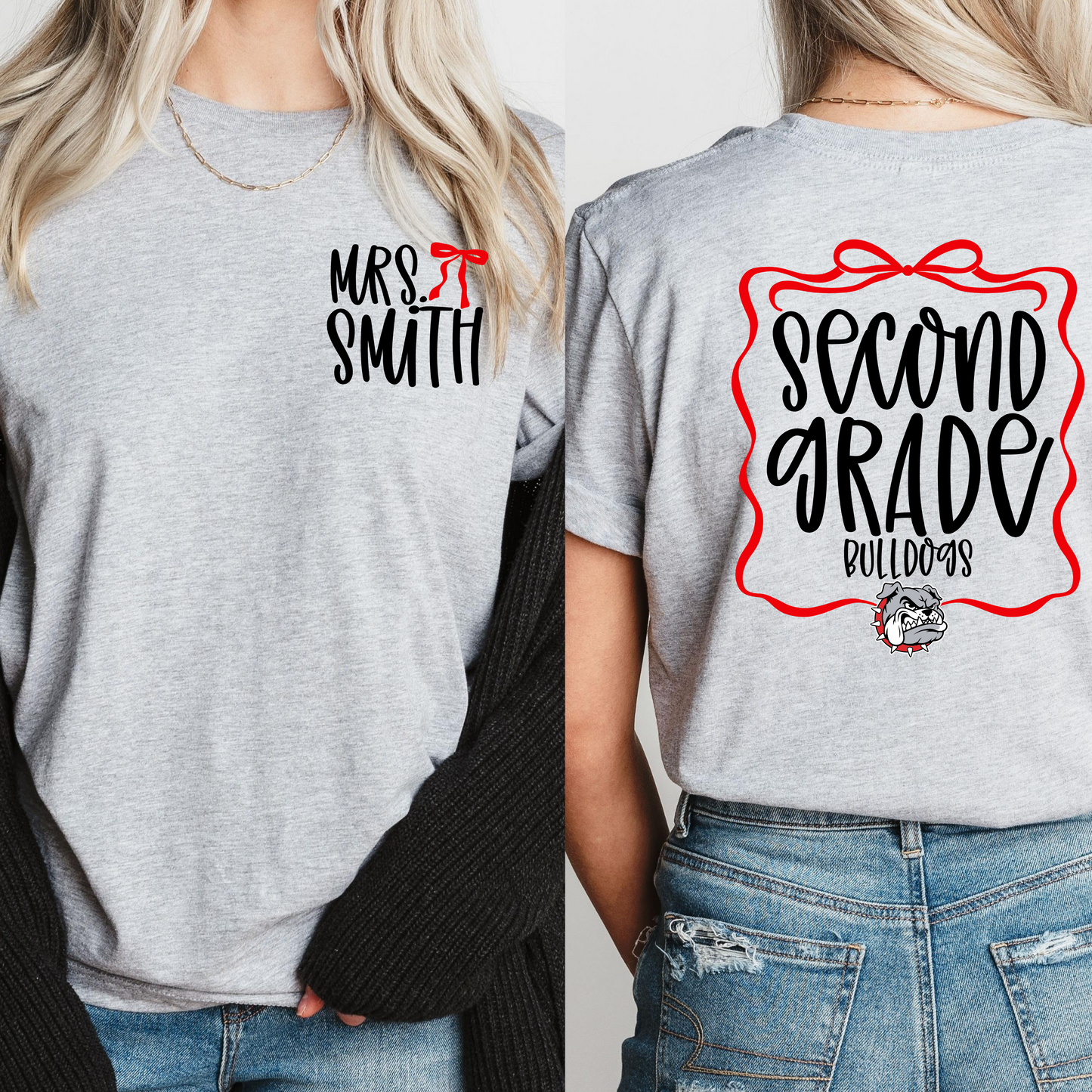 Personalized Teacher Bow Shirt