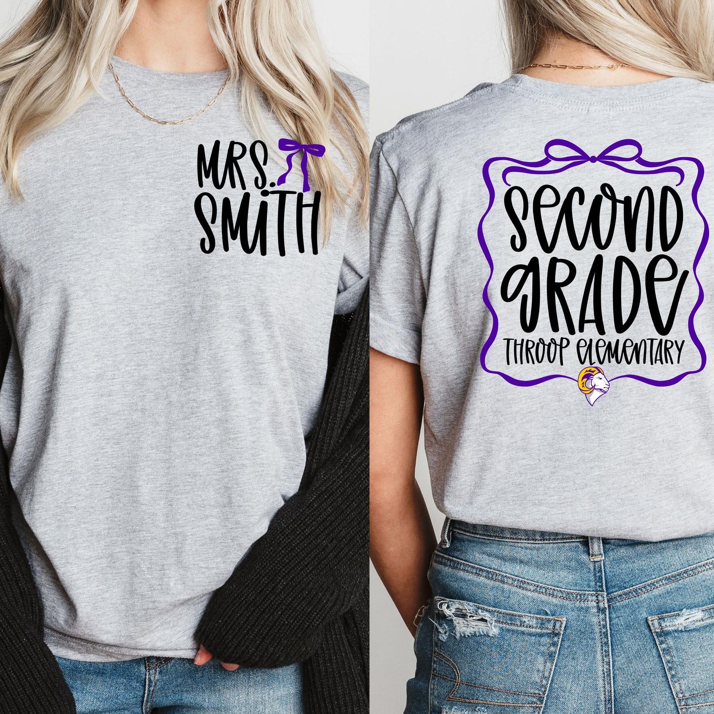 Personalized Teacher Bow Shirt
