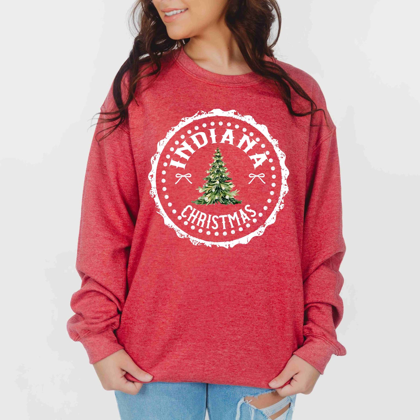 Indiana Christmas Stamp Sweatshirt