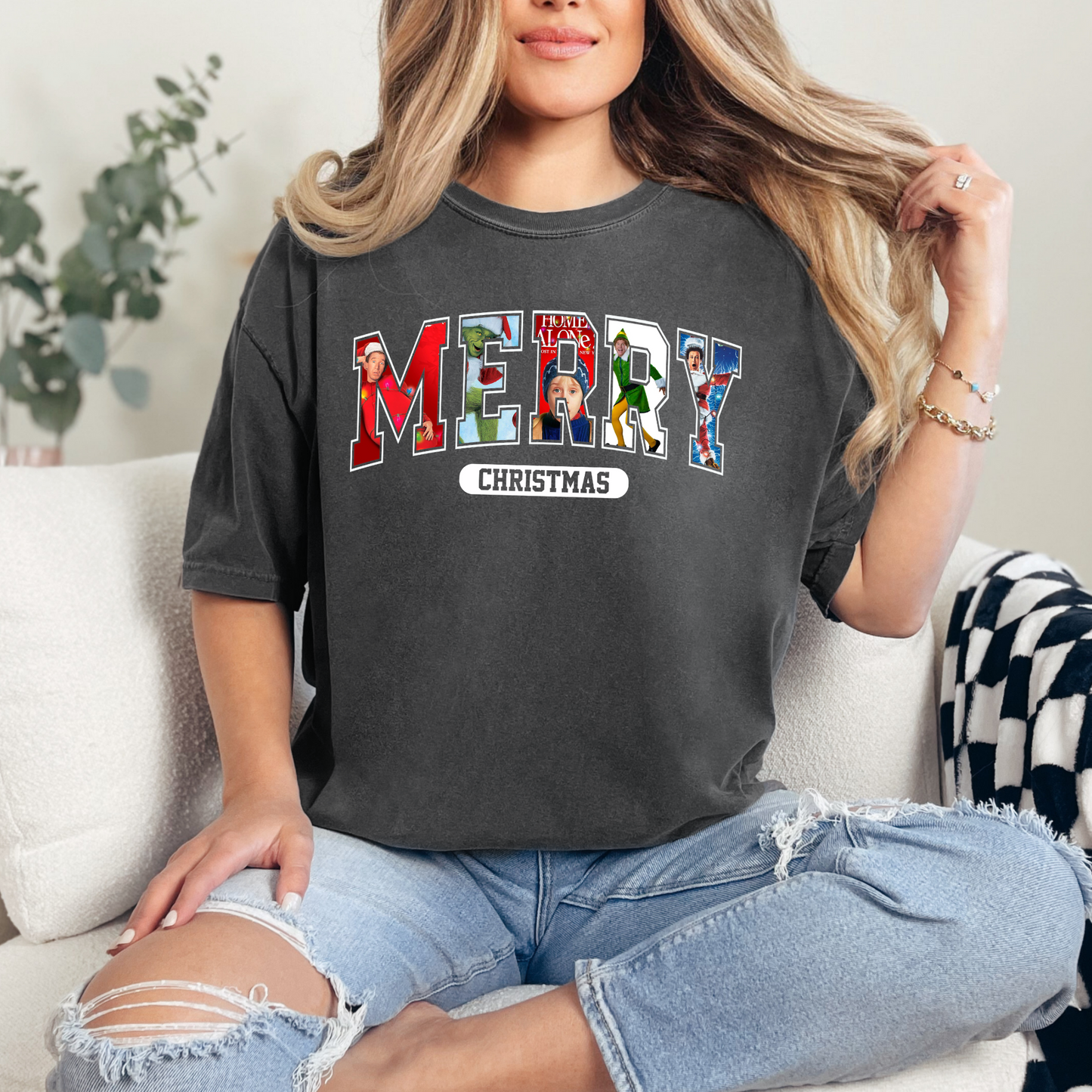 Merry Christmas Characters on Comfort Colors