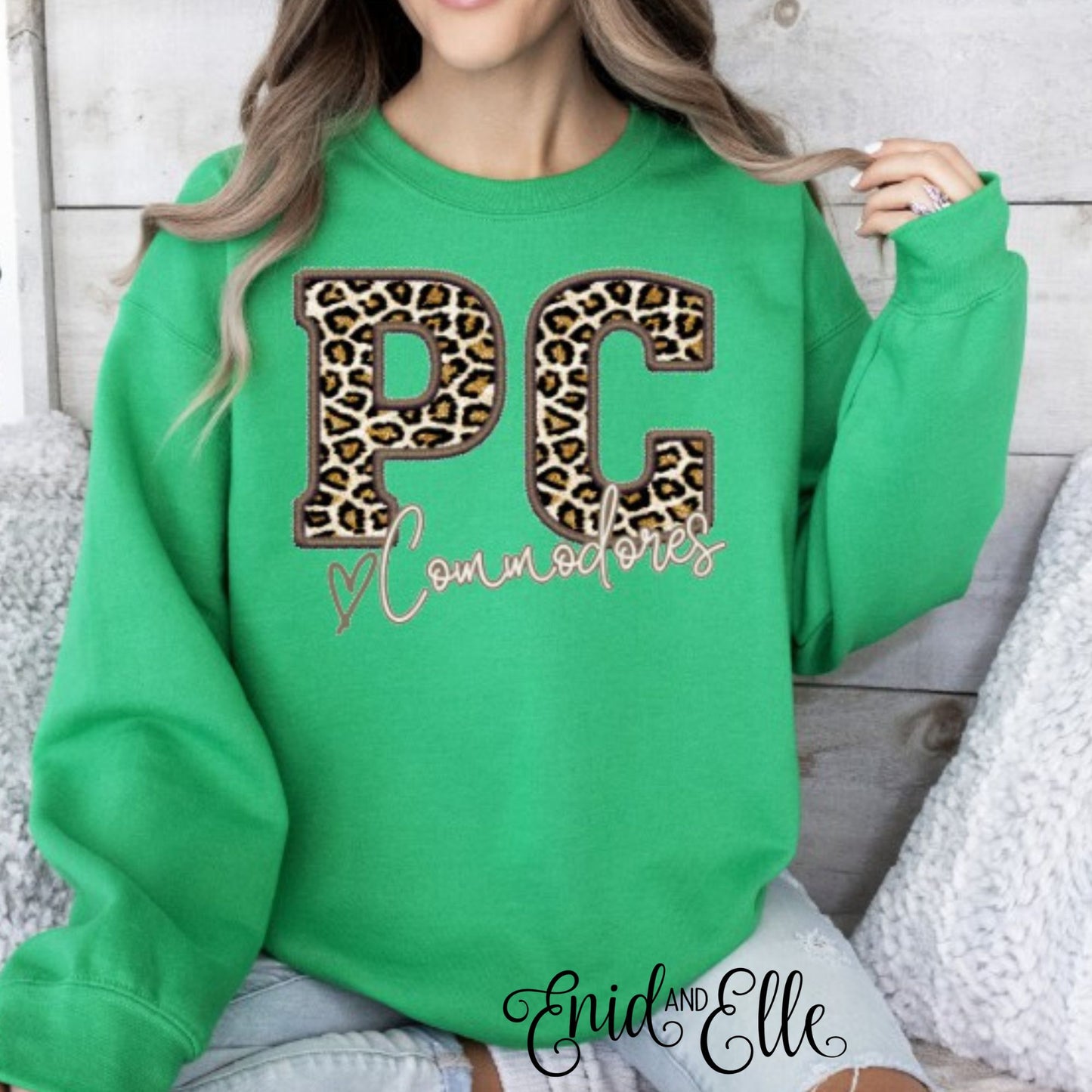 Commodores Leopard Faux Glitter Sweatshirt
