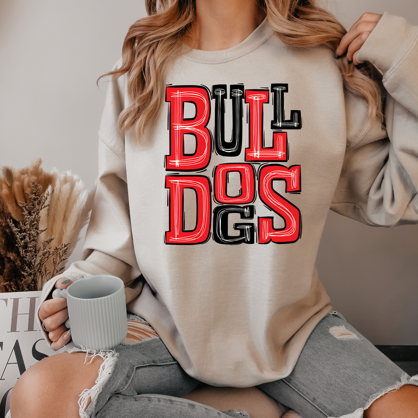 Bulldogs Boho Letter Sweatshirt