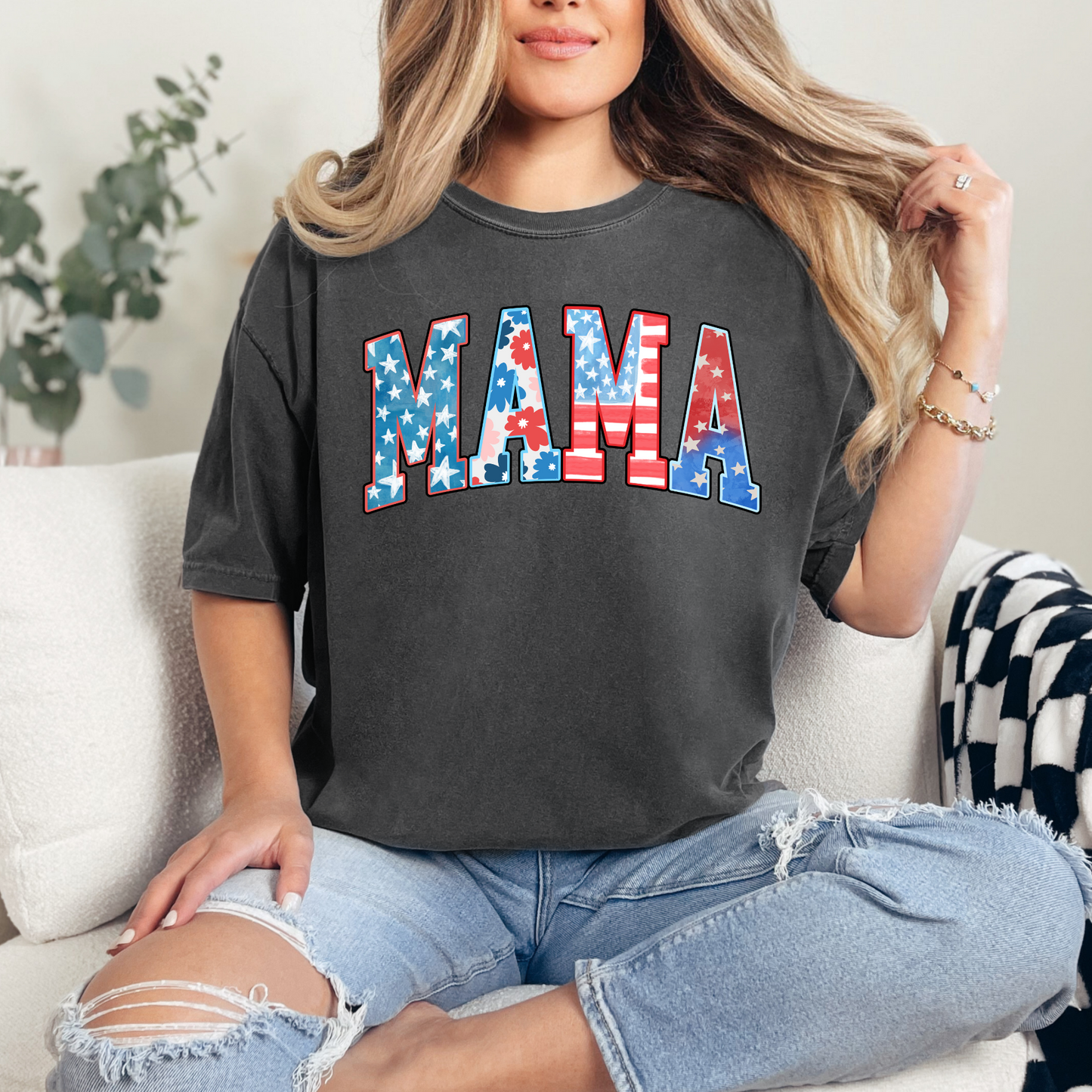 Mama 4th of July Comfort Color Shirt T-shirt