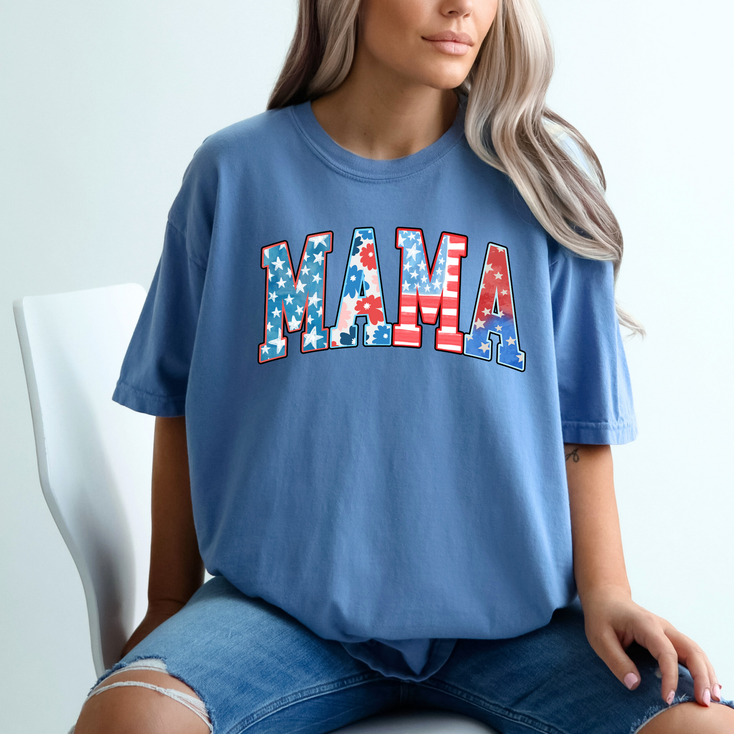 Mama 4th of July Comfort Color Shirt T-shirt