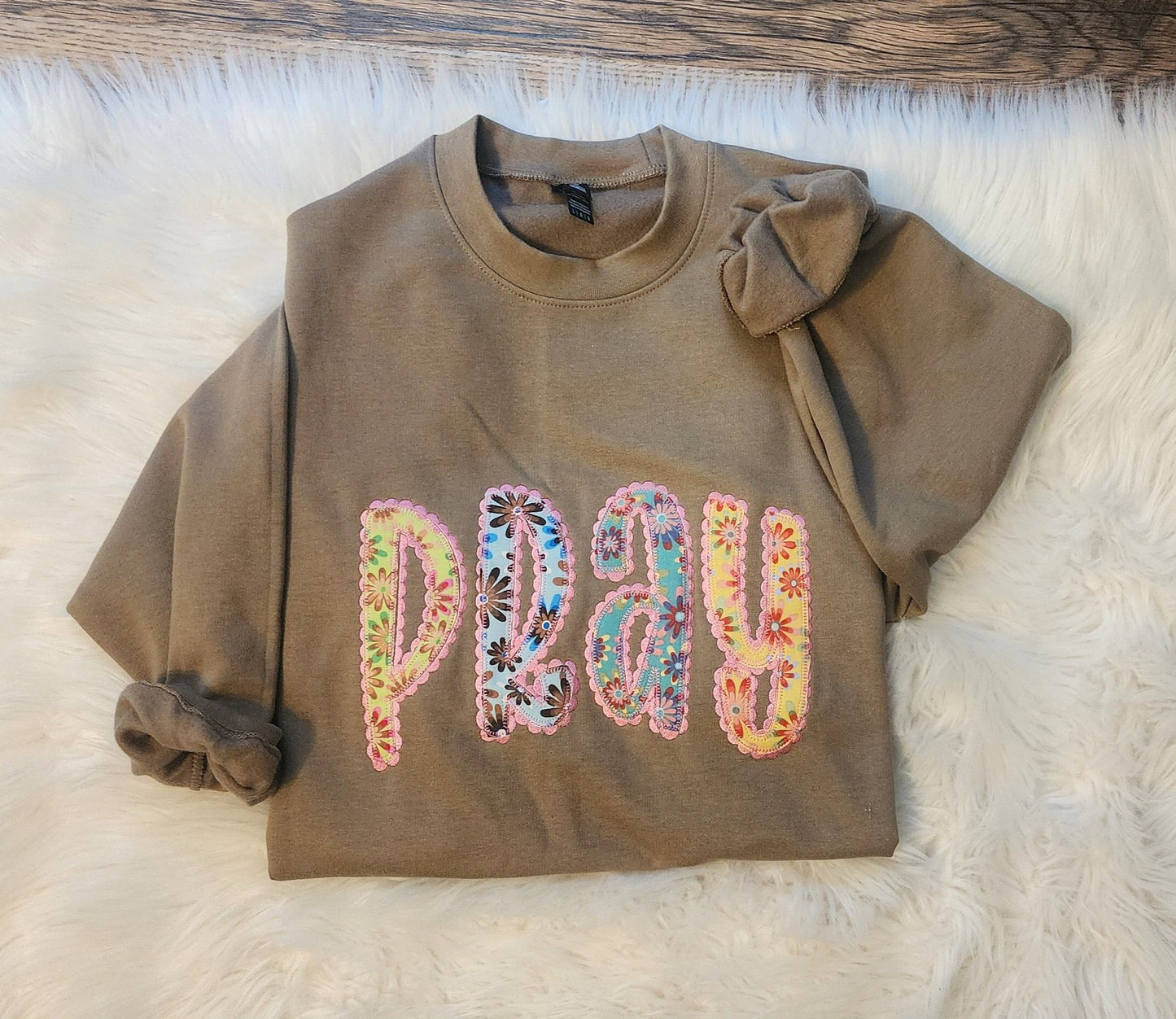 Pray Jerzee Brown Sweatshirt