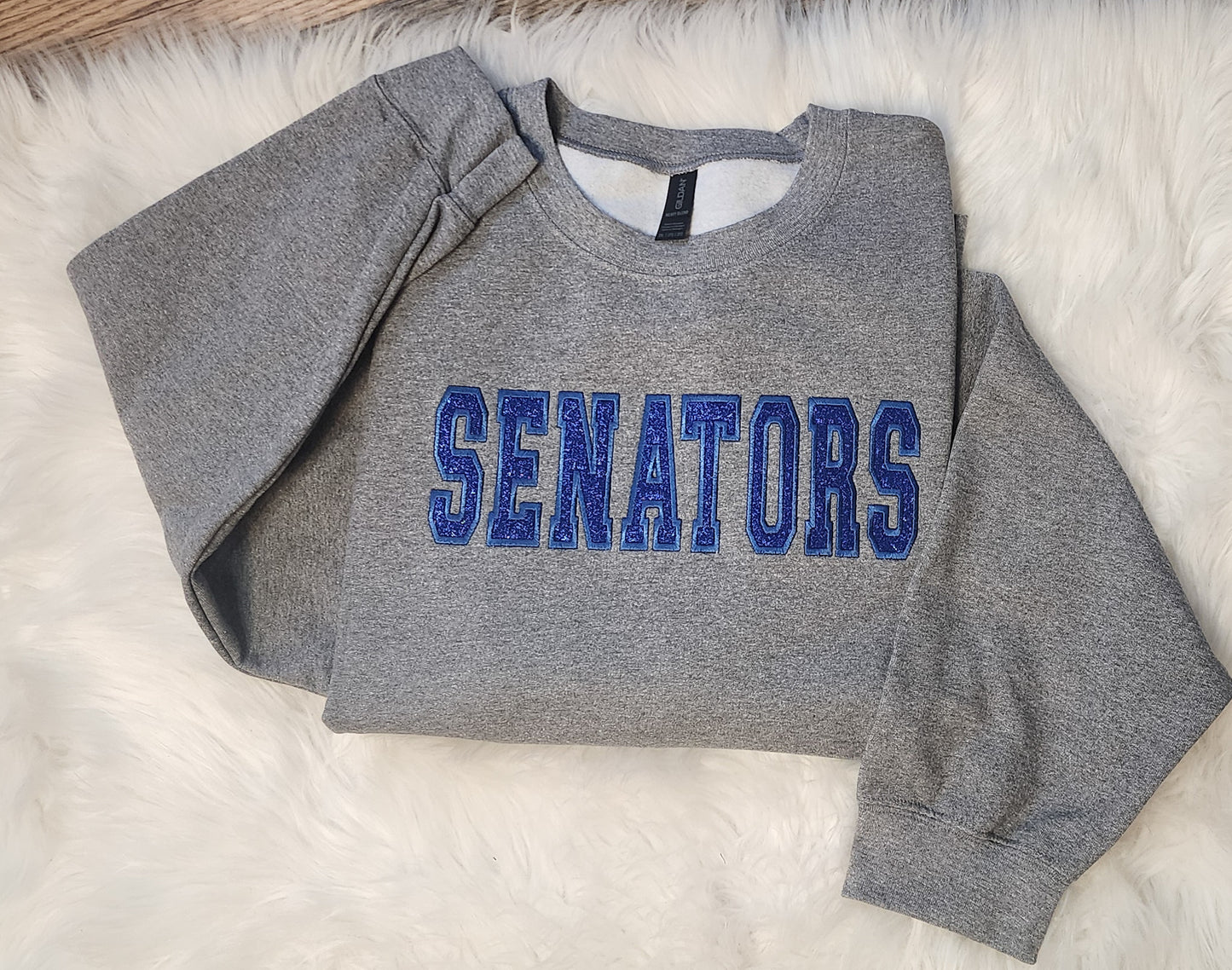 Mascot Glitter Embroidery Gildan Sweatshirt