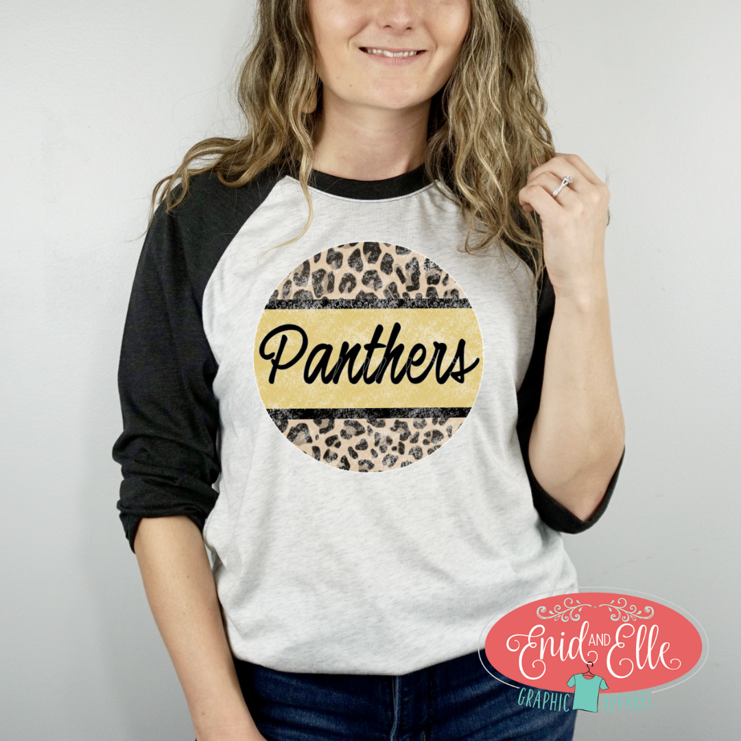 Panthers Leopard Circle Raglan