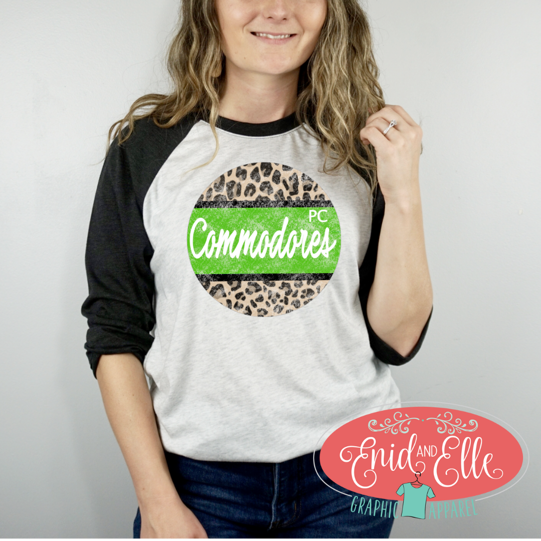 Commodore Circle Leopard Raglan