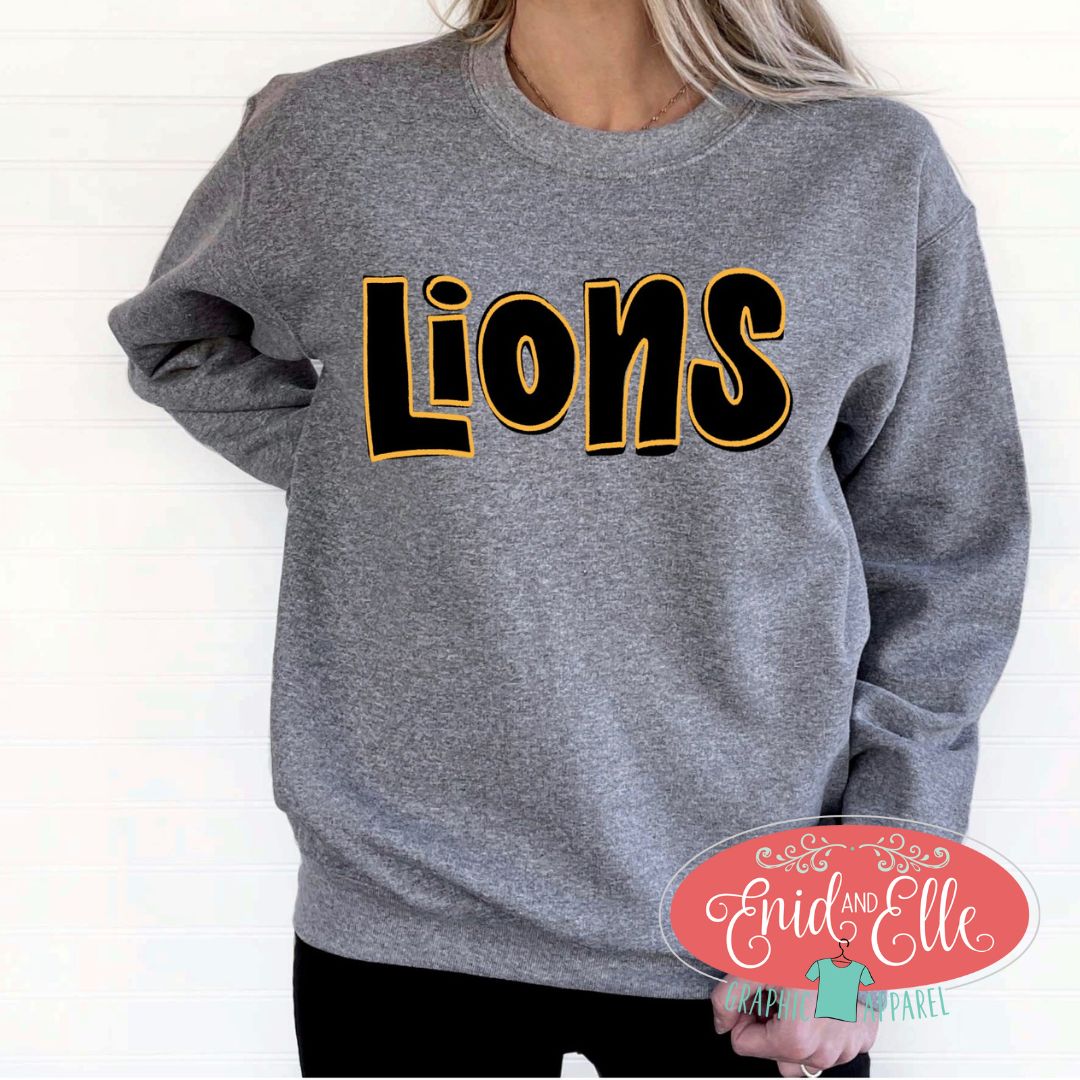 Lions Black/Gold Doodle Sweatshirt