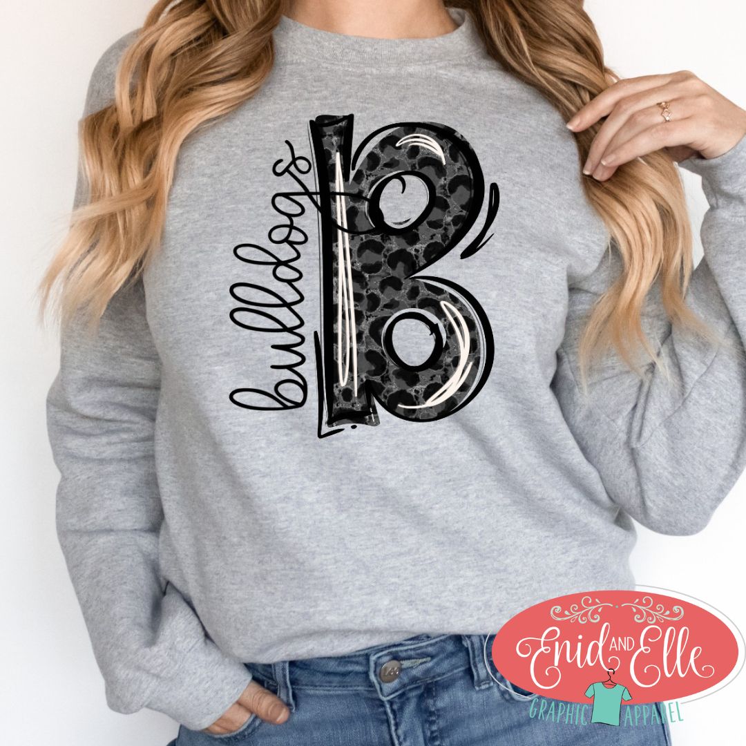 Bulldogs Black Leopard Sweatshirt