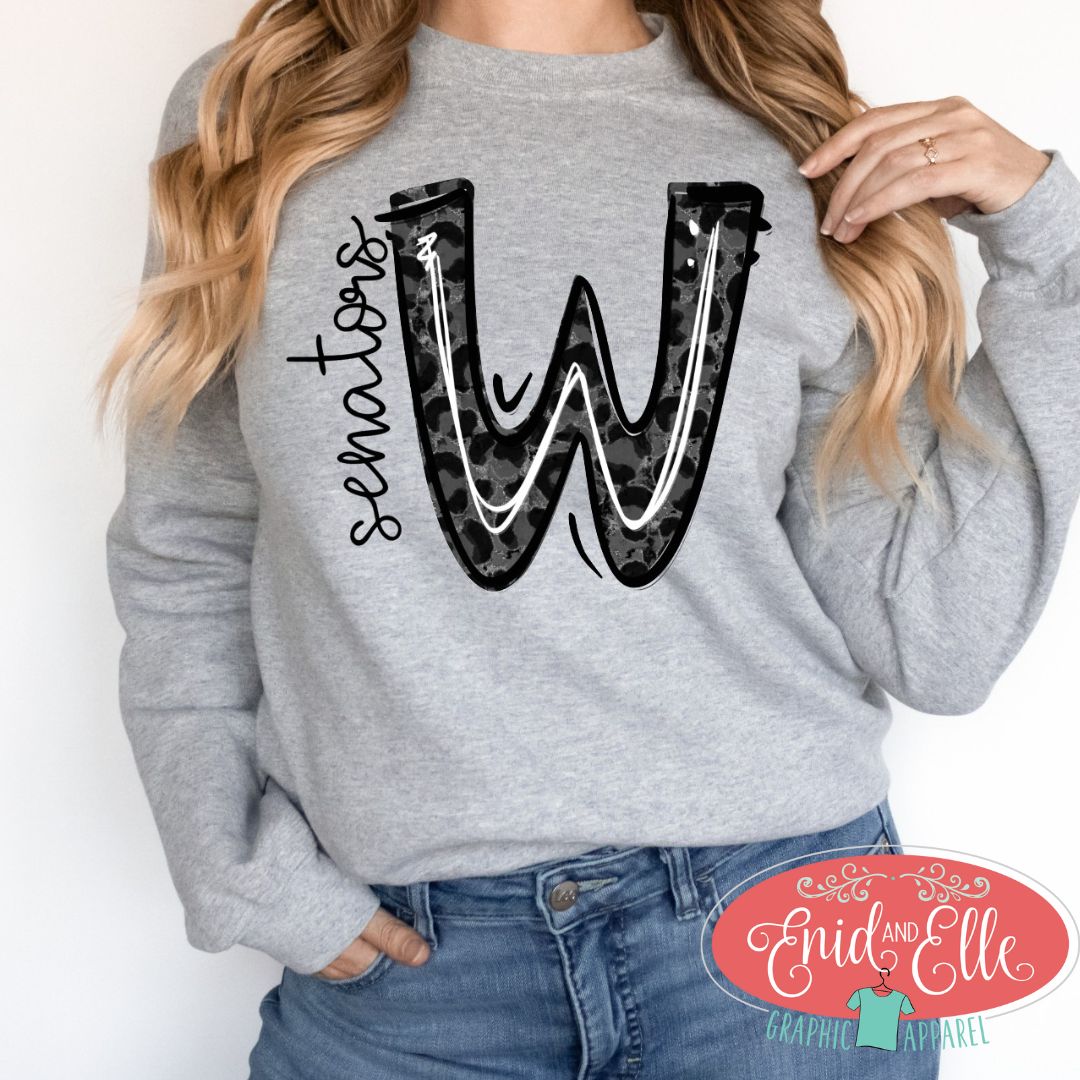 Senators Black Leopard Sweatshirt