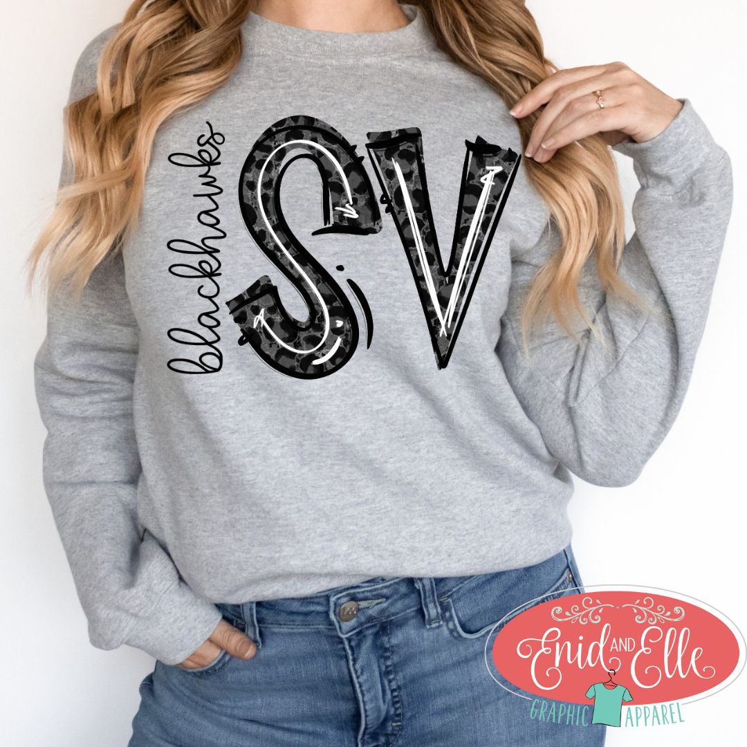 Blackhawks SV Black Leopard Sweatshirt