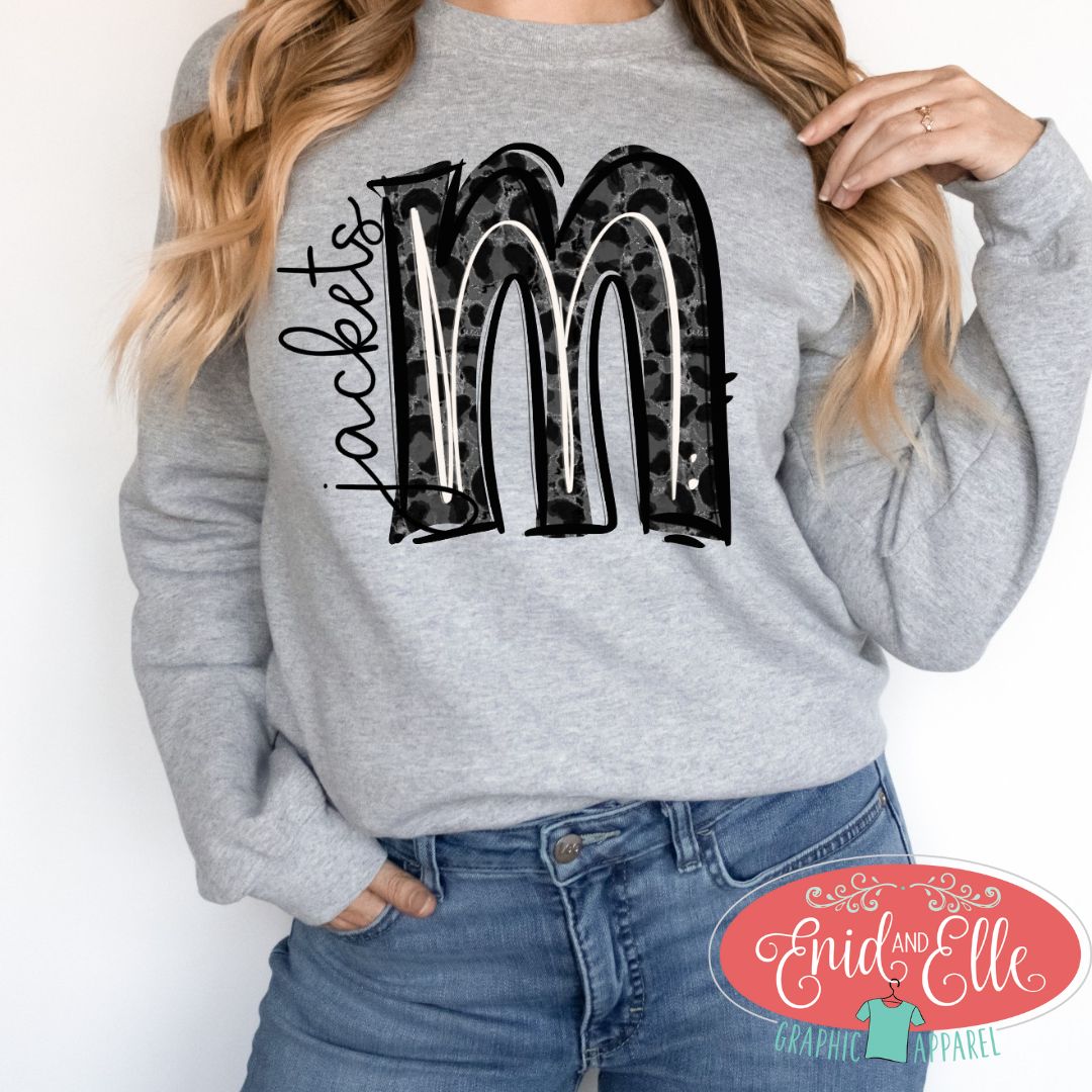 Mitchell Jackets Black Leopard Sweatshirt