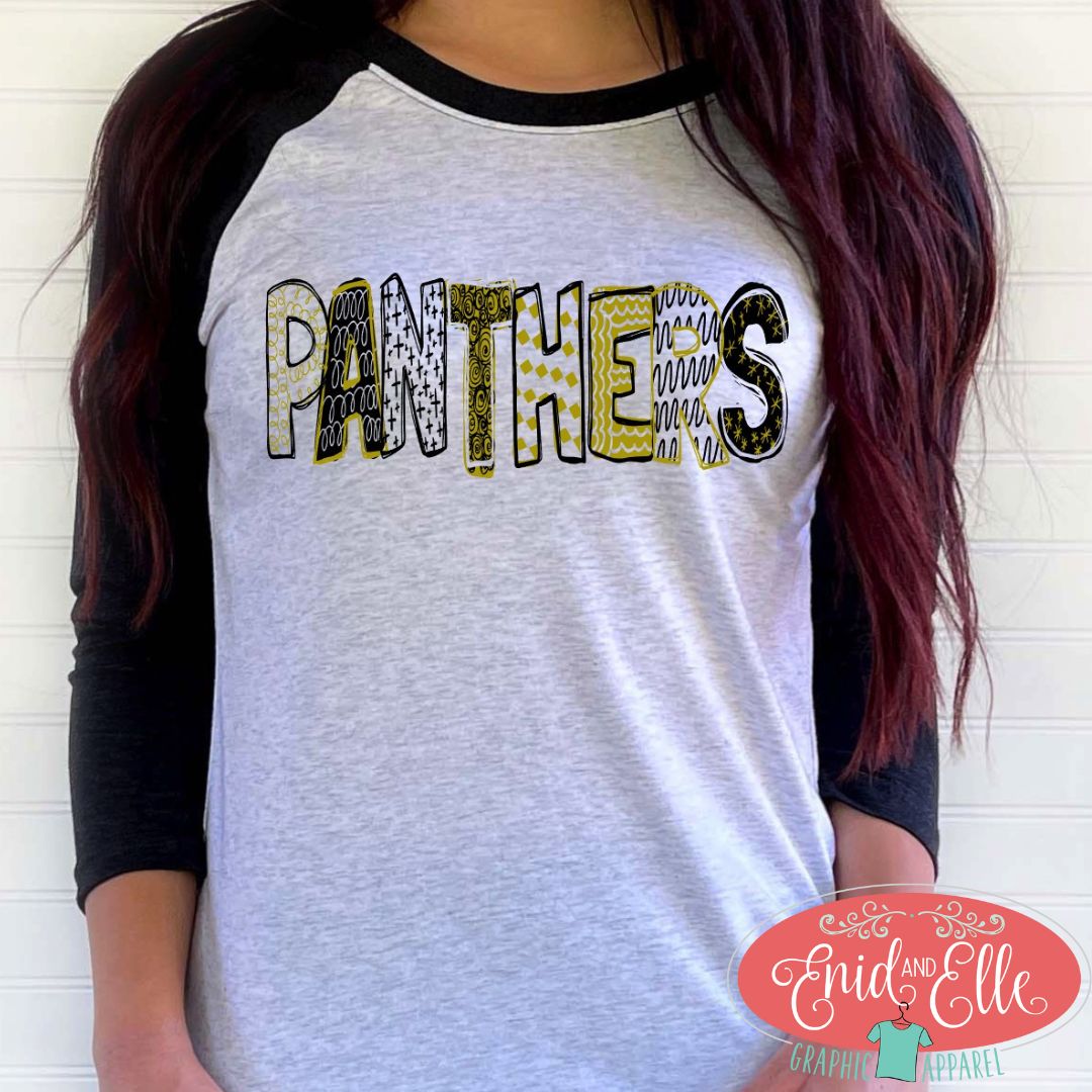 Panther Doodle Raglan