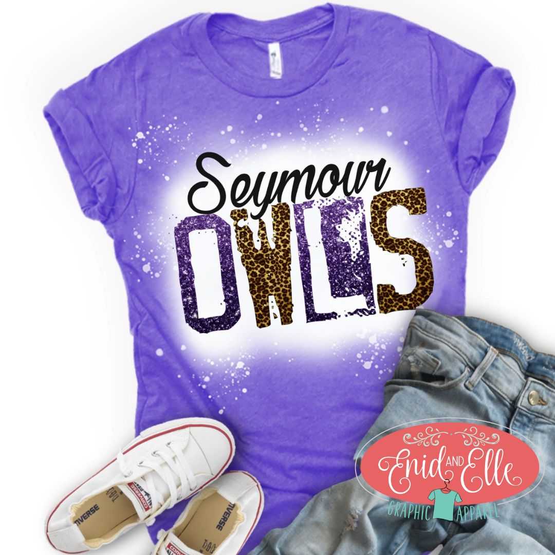 Owls Grunge Letter Bleached Shirt