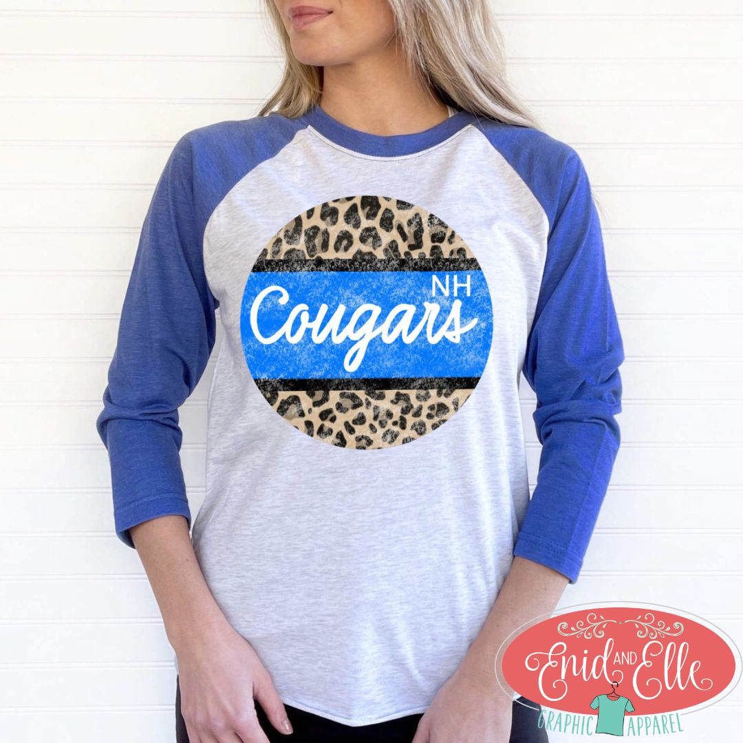 Cougar Leopard Circle Raglan