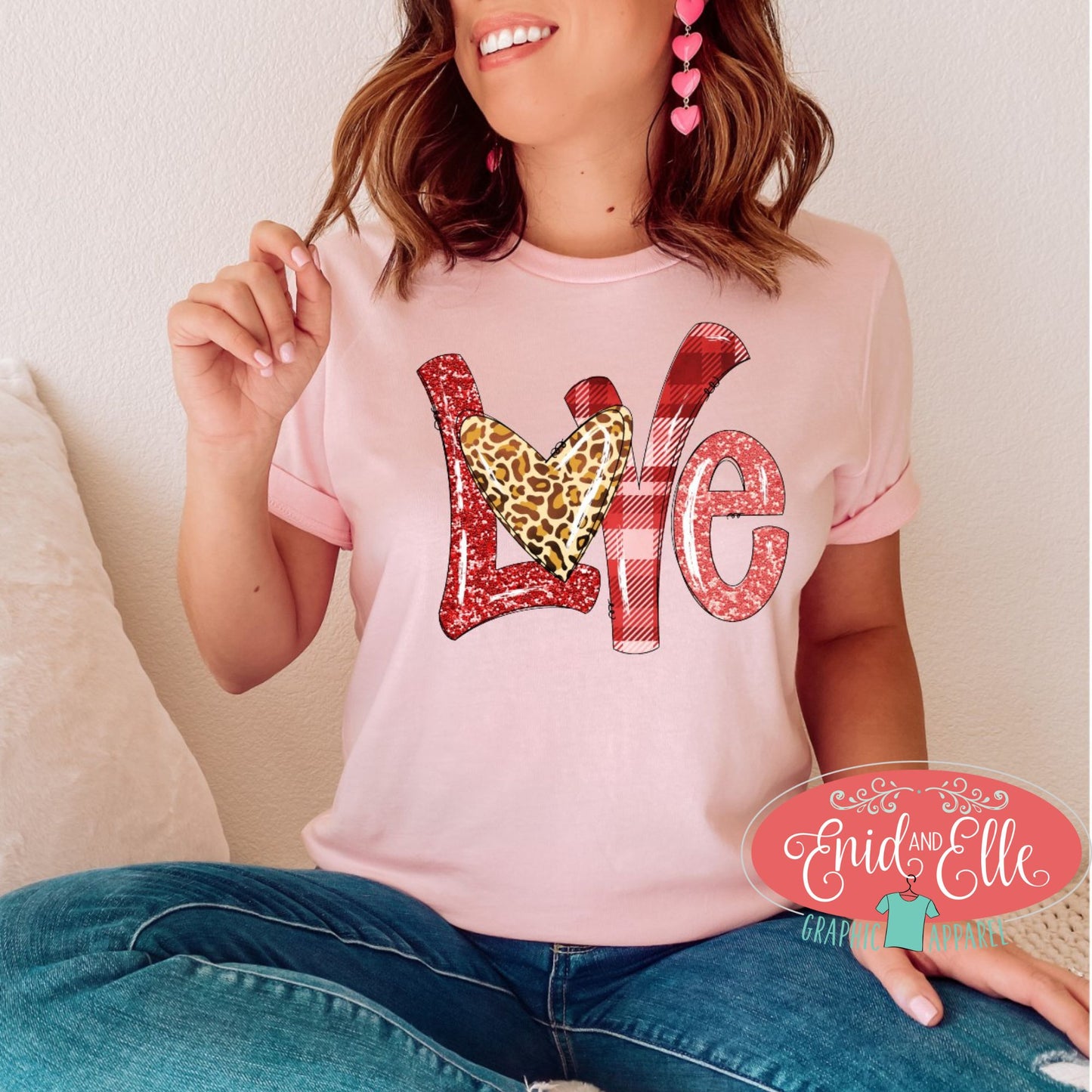 Love Leopard Heart Valentine's Day T-shirt