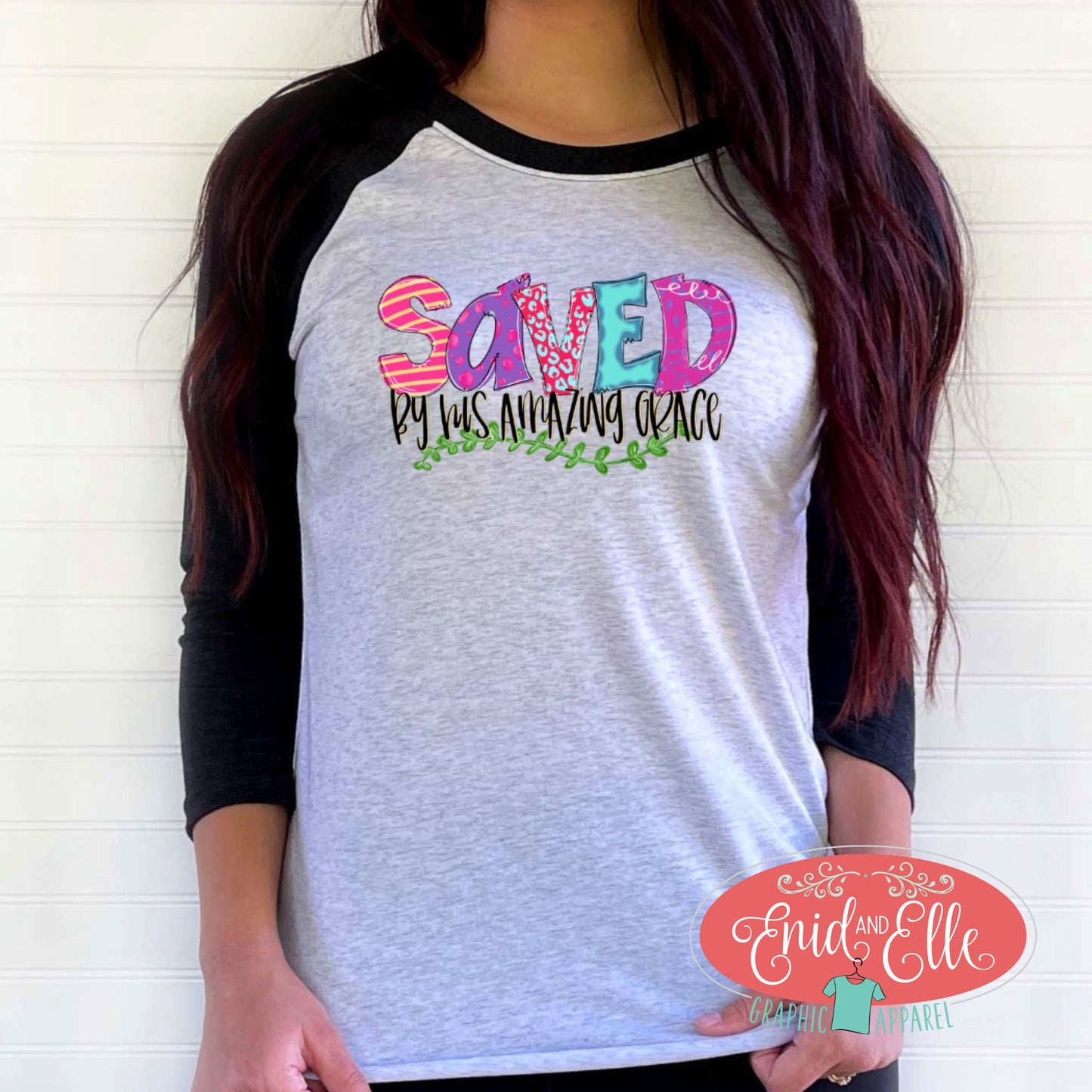Saved by his Amazing Grace Raglan Shirt