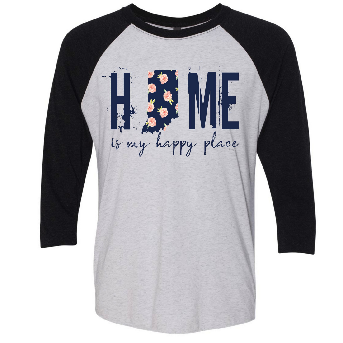 Home is my Happy Place Indiana Raglan Shirt - Enid & Elle