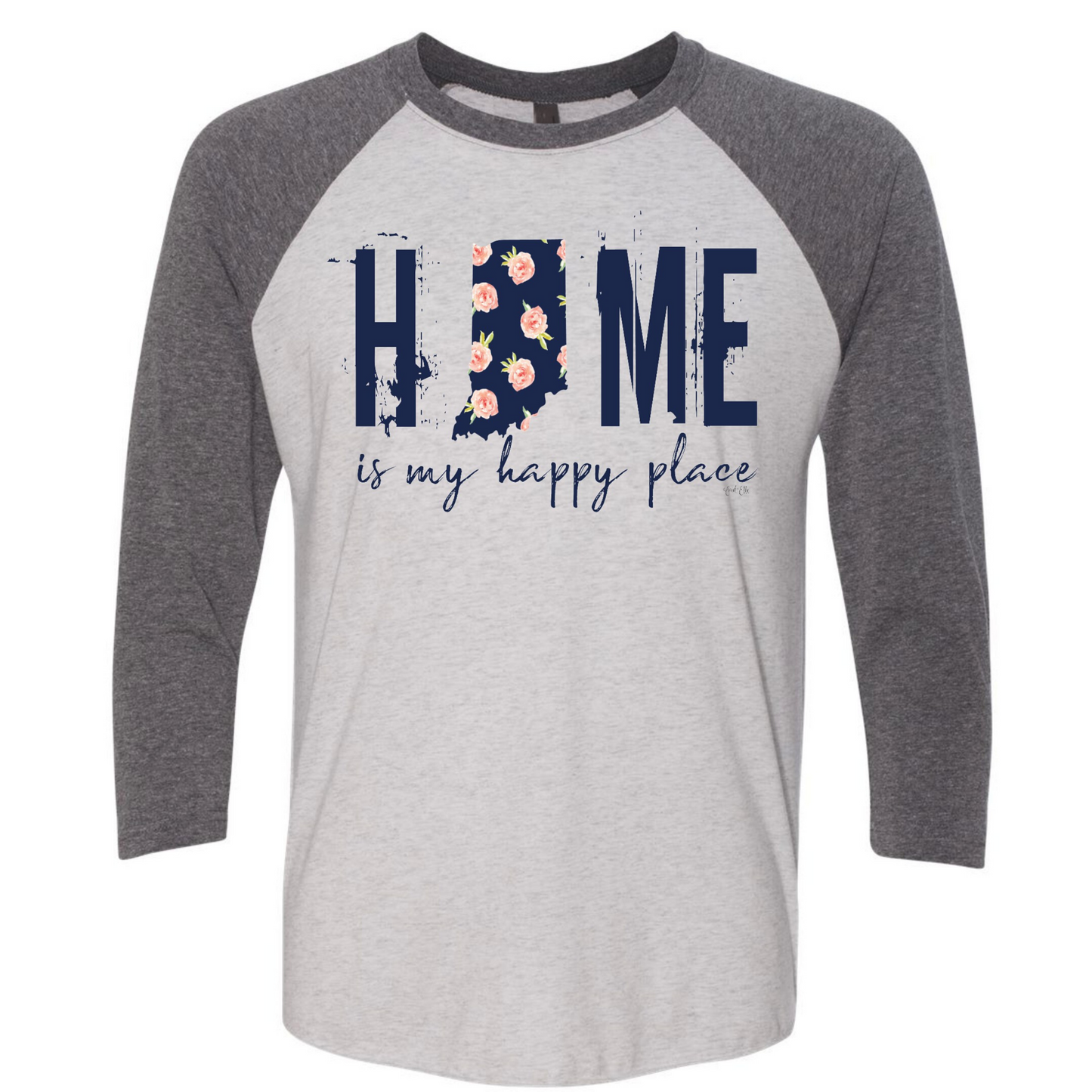 Home is my Happy Place Indiana Raglan Shirt - Enid & Elle