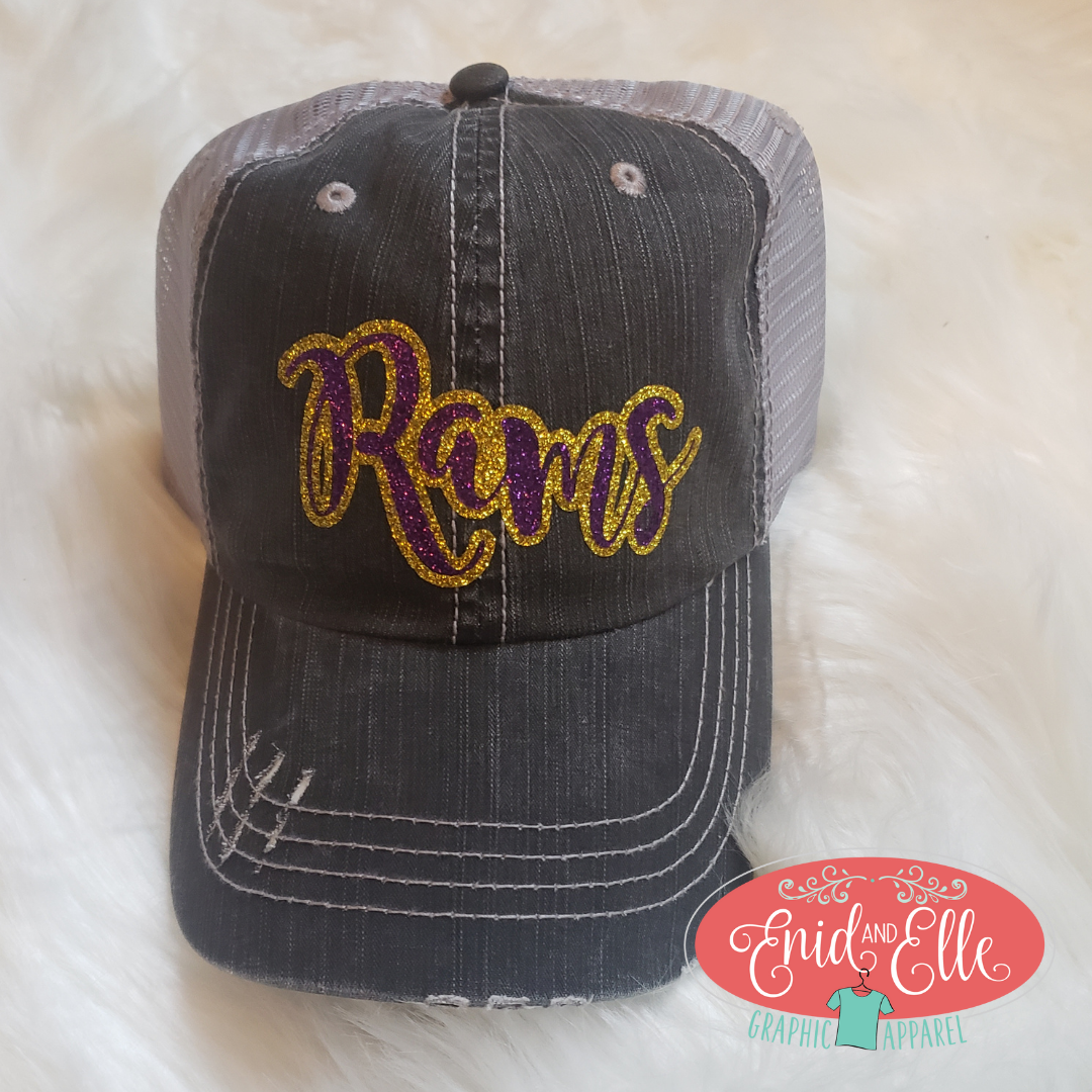 Rams glitter hat