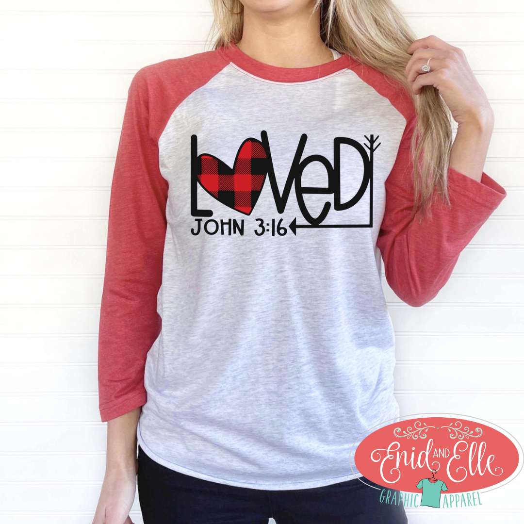 Loved John 3:16 Raglan Shirt