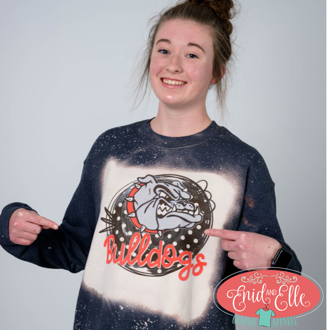 Orleans Bulldogs Polka Dot Bleached Sweatshirt