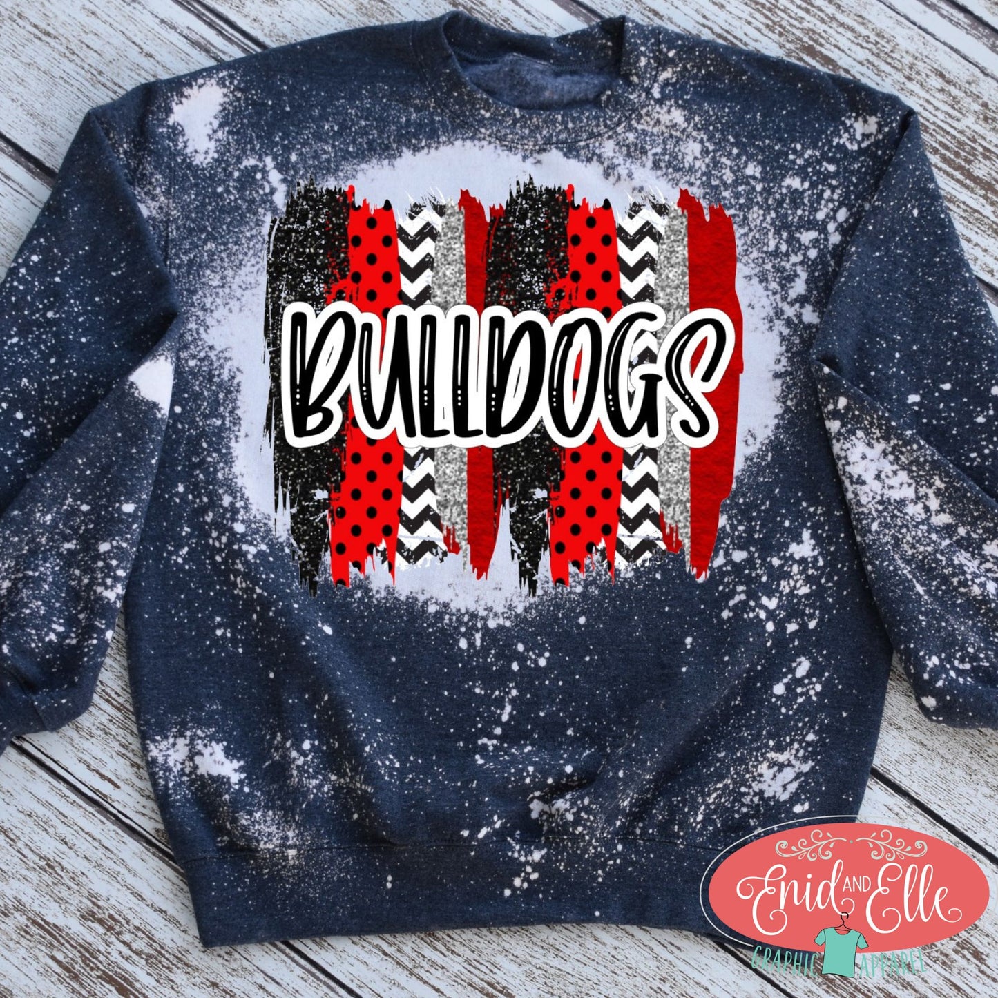 Bulldogs Brush Stroke Bleached Sweatshirt