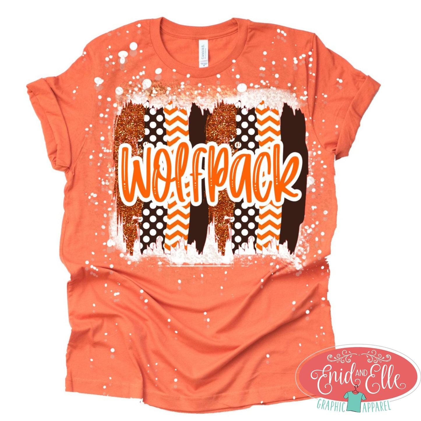 Wolfpack Brush Stroke Bleached T-shirt