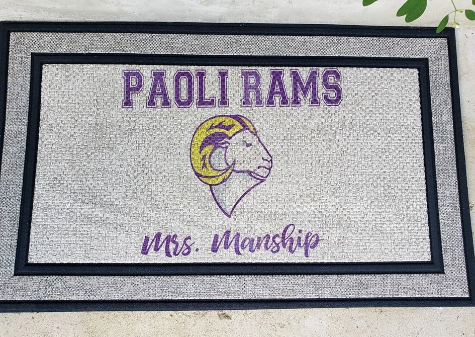 Rams Personalized Door Mat - Enid & Elle