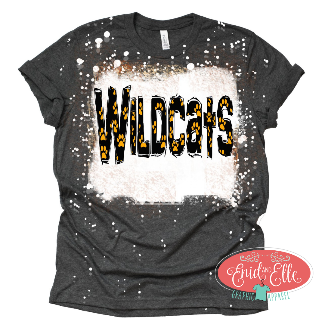 Wildcats Paw Print Bleached Shirt