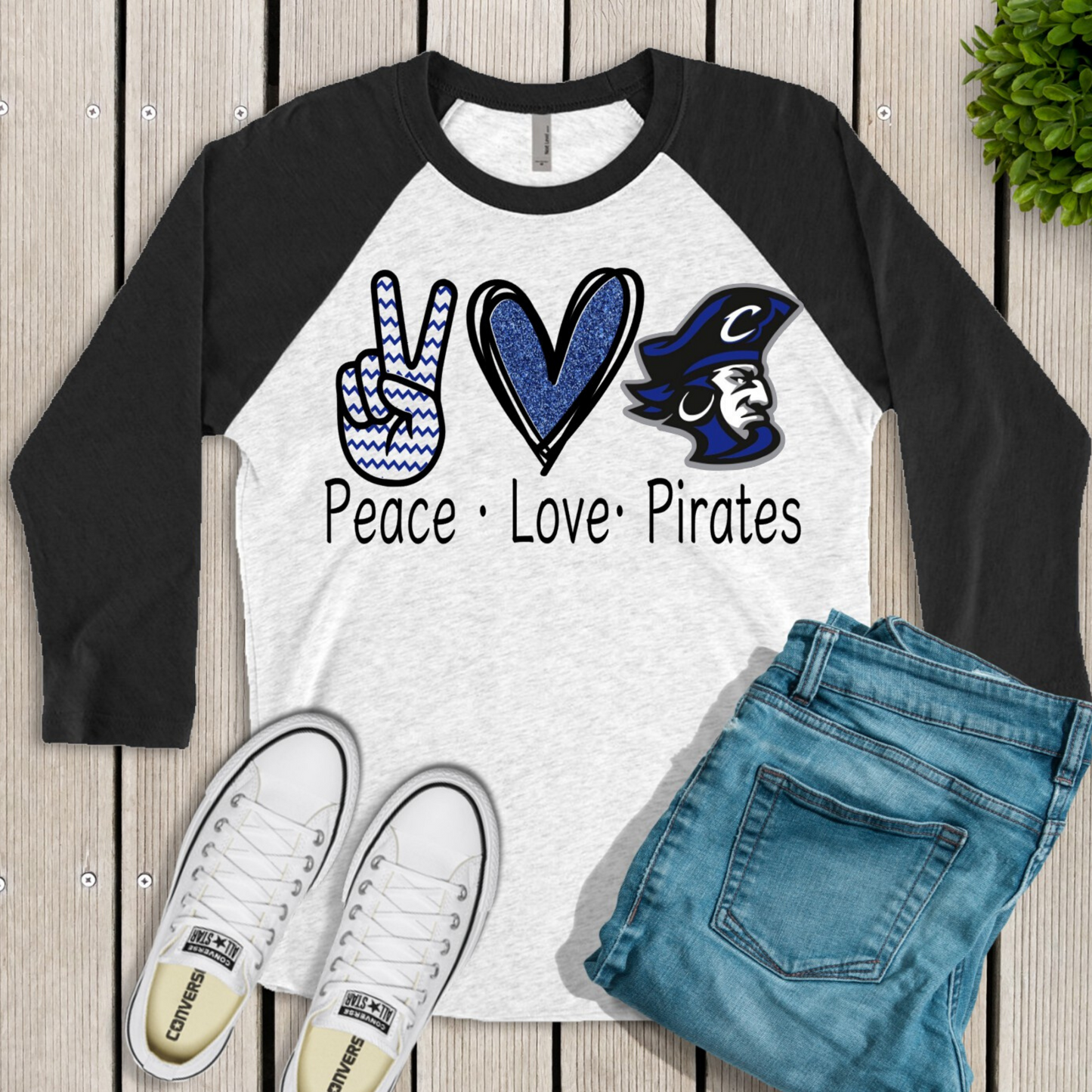 Peace Love Pirates Raglan Shirt - Enid & Elle