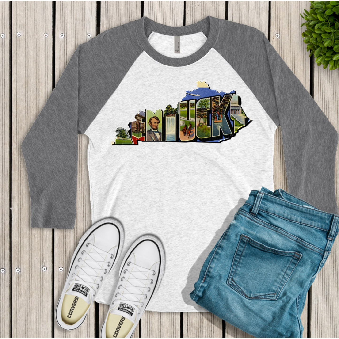 Kentucky Postcard Raglan Shirt - Enid & Elle