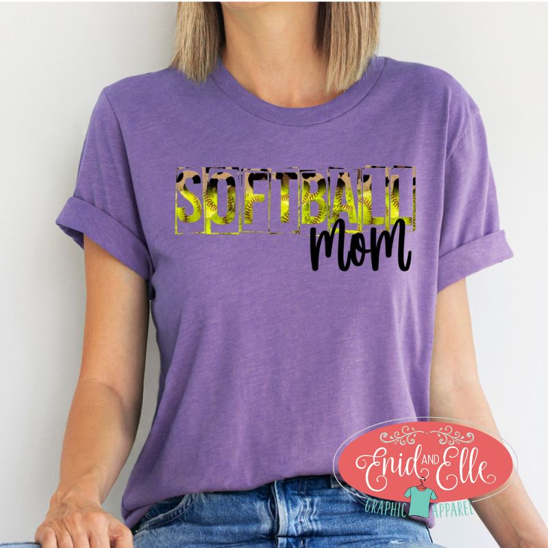 Softball Mom Leopard Grunge Shirt