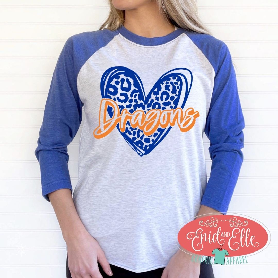 Dragons Leopard Heart Raglan