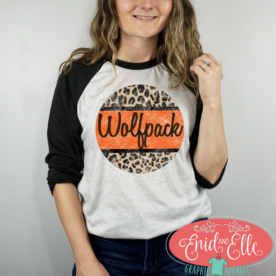 Wolfpack Leopard Circle Raglan