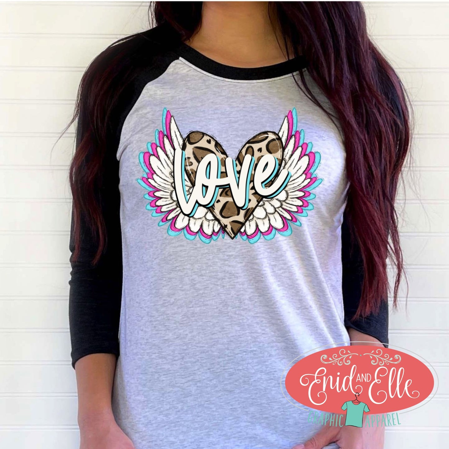 Love Leopard Valentine's Day Raglan Shirt