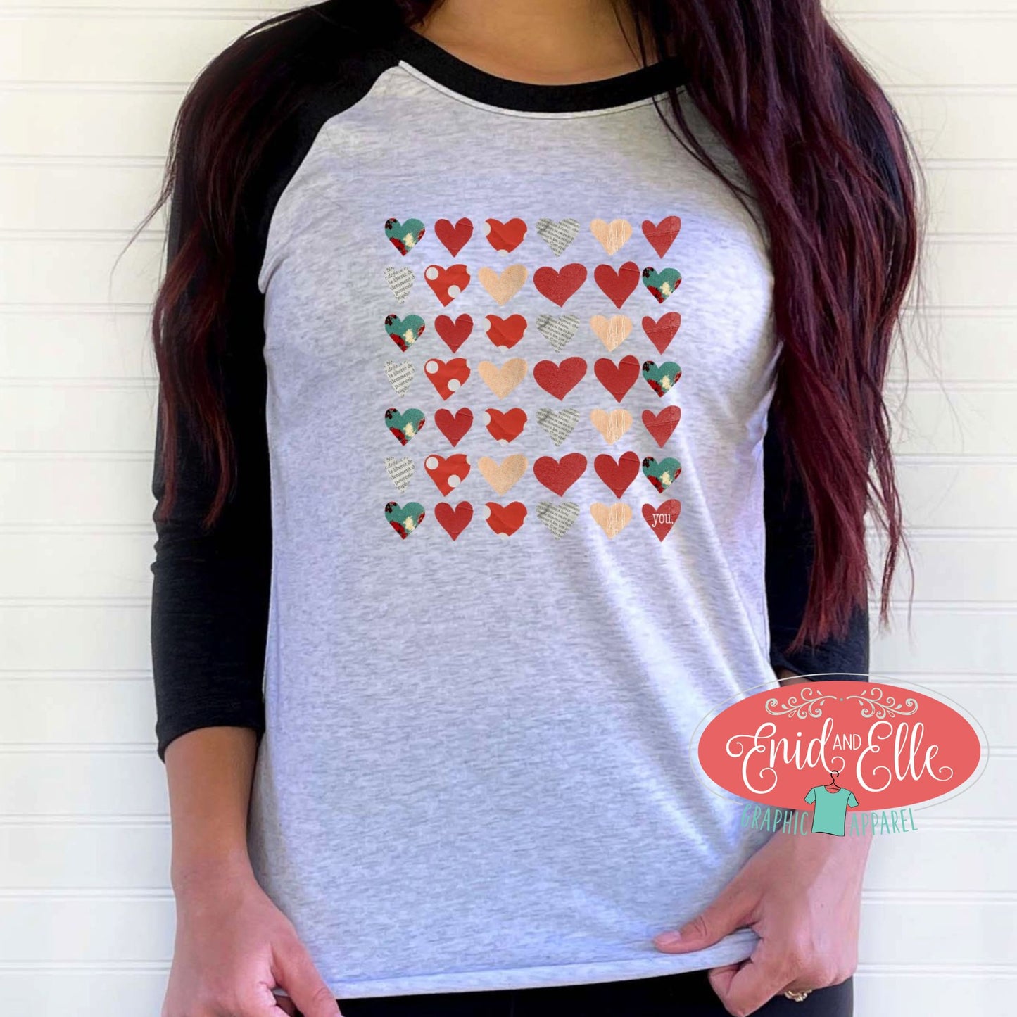 Heart Valentine's Day Raglan Shirt