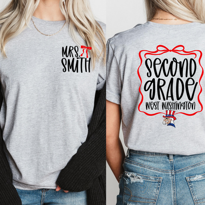 Personalized Teacher Bow Shirt