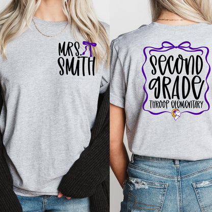 Personalized Teacher Bow Shirt
