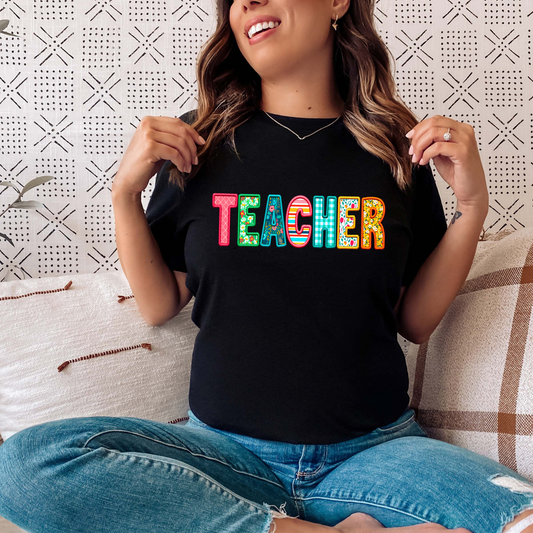 Teacher Faux Embroidery