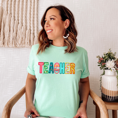 Teacher Faux Embroidery