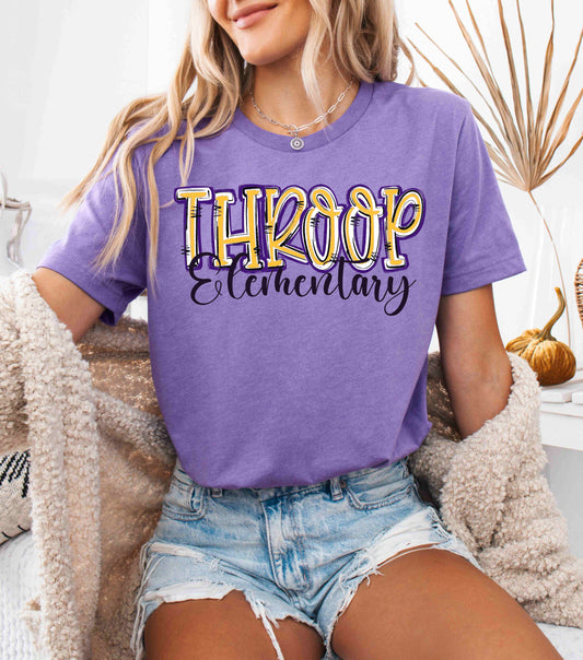 Throop Elementary Stacked Design T-shirt