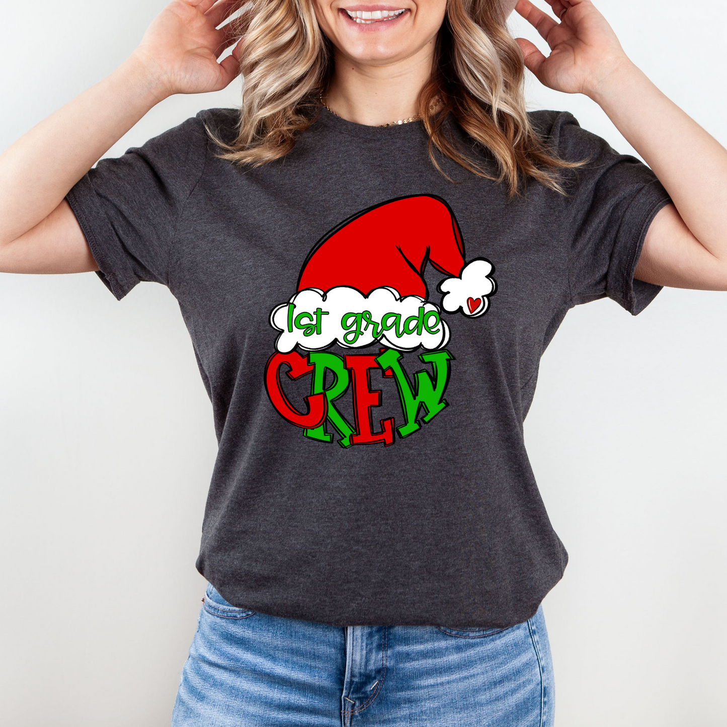 Teacher Santa Crew Shirt Bella Canvas