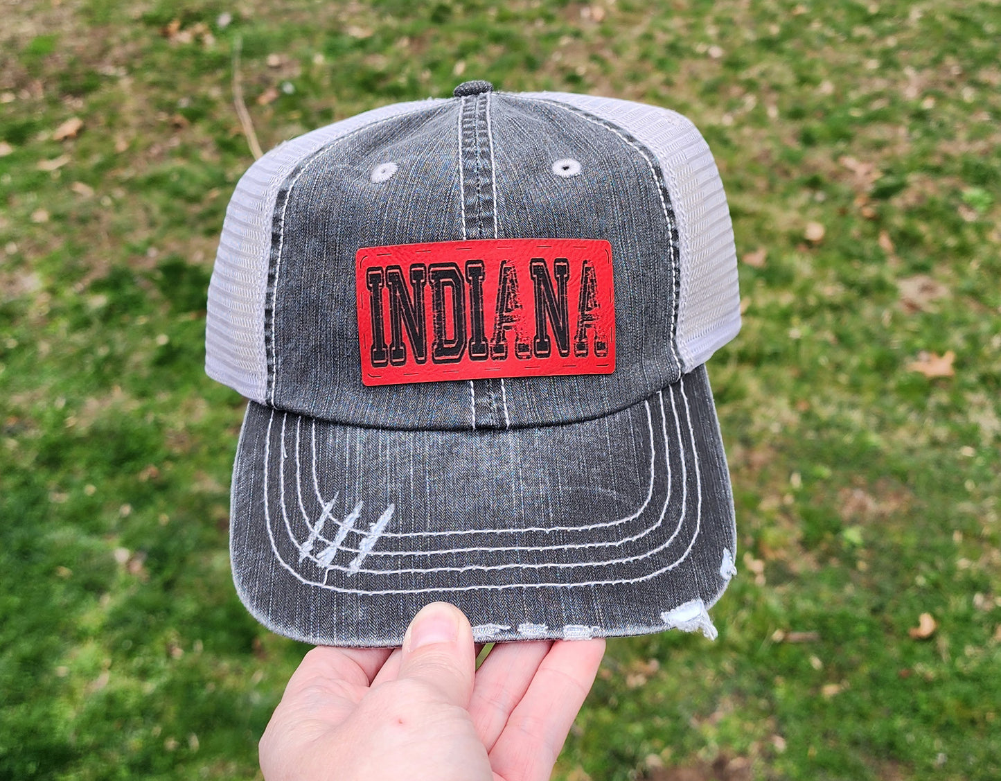 Distressed Red Indiana Hat