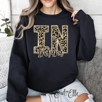 Indiana Faux Glitter Cheetah Sweatshirt