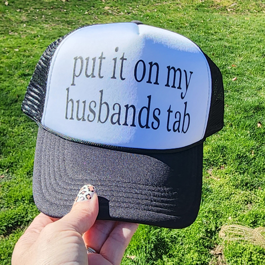 Put it on my Husbands Tab Hat